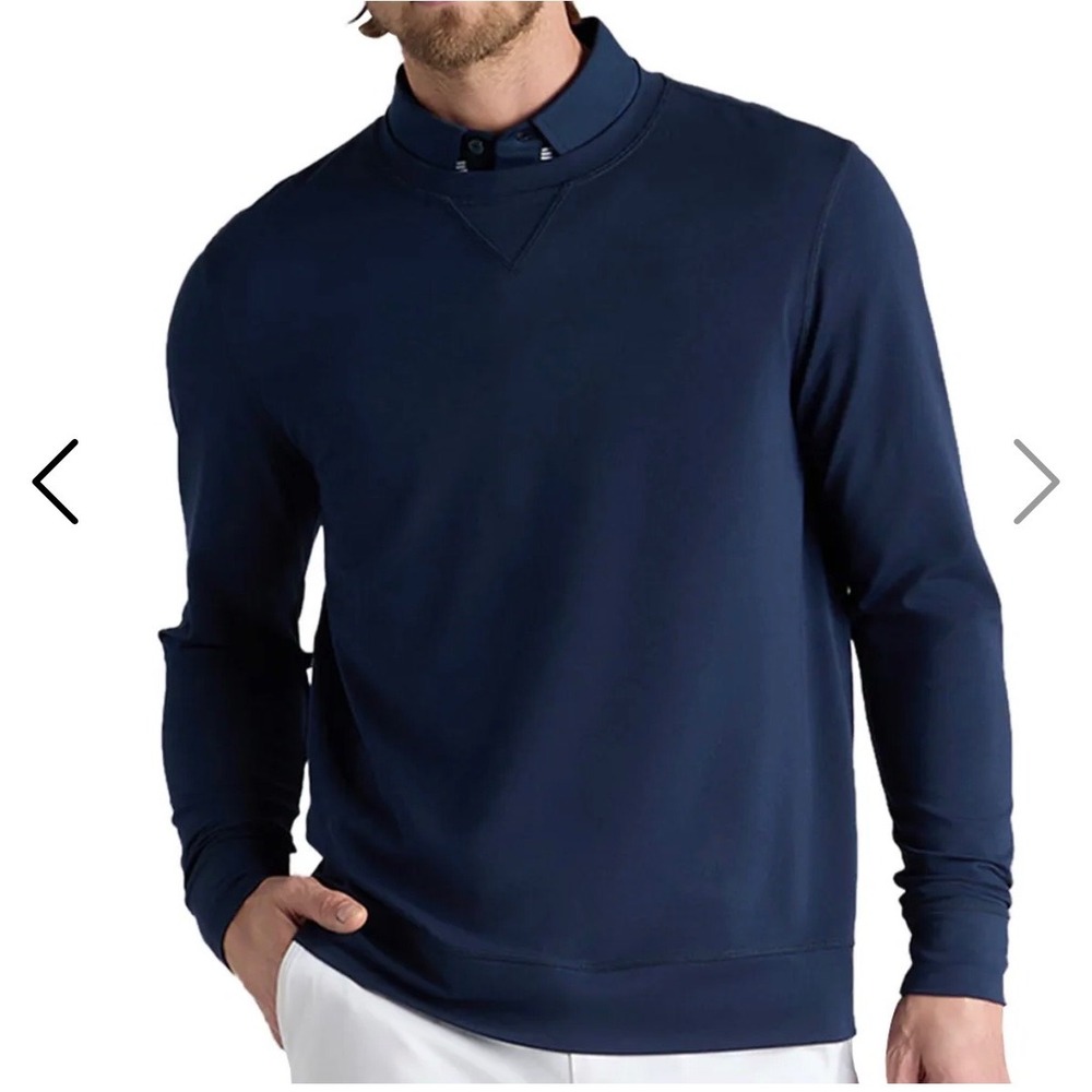 G/FORE Mens Long Sleeve Tech Crewneck Pullover Twilight Blue GMM000020 XXL NEW